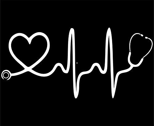 Stethoscope Big Heart Vinyl Die Cut Decal/Bumper Sticker - CarsBling - Best Car Gifts & Accessories