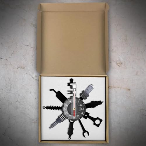 Auto Repair Shop Modern Decorative Silent Non Ticking Analog Wall Clock
