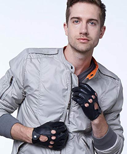 Men's Leather Driving Gloves - Black (Size M) - CarsBling - Best Car Gifts & Accessories