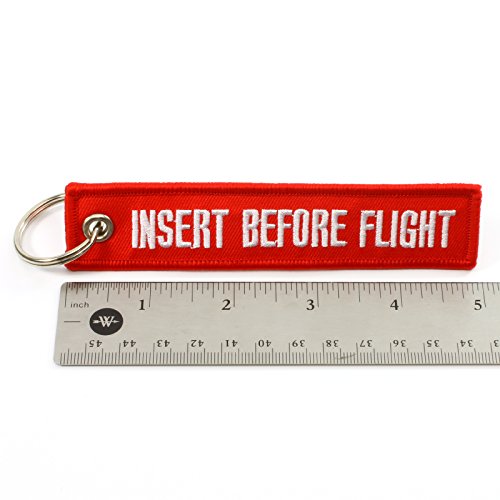 INSERT BEFORE FLIGHT Keychain - Red - CarsBling - Best Car Gifts & Accessories