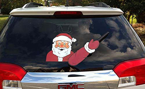 The ORIGINAL Santa Claus Waving Winter WiperTag for Christmas Holiday with Decal - CarsBling - Best Car Gifts & Accessories