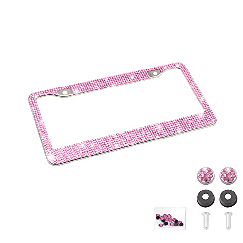 Bling Car License Plate Frame, Handcrafted Crystal Stainless Steel - CarsBling - Best Car Gifts & Accessories