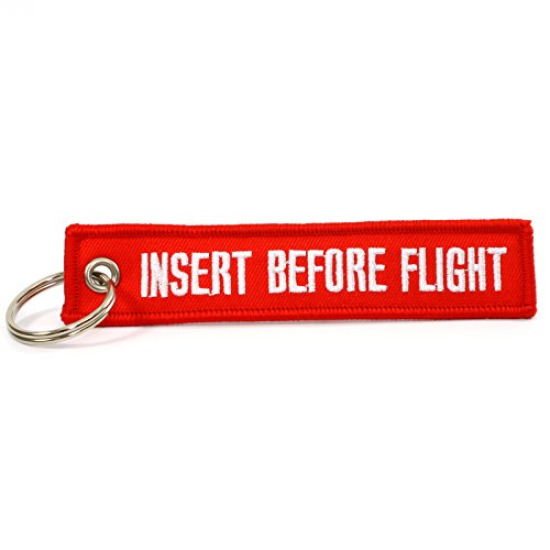 INSERT BEFORE FLIGHT Keychain - Red - CarsBling - Best Car Gifts & Accessories