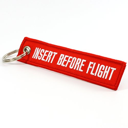 INSERT BEFORE FLIGHT Keychain - Red - CarsBling - Best Car Gifts & Accessories