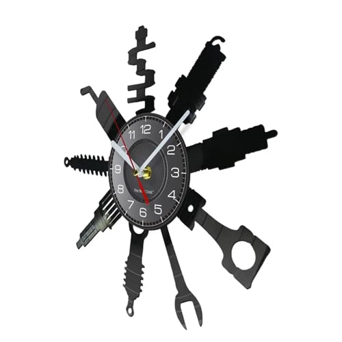Auto Repair Shop Modern Decorative Silent Non Ticking Analog Wall Clock