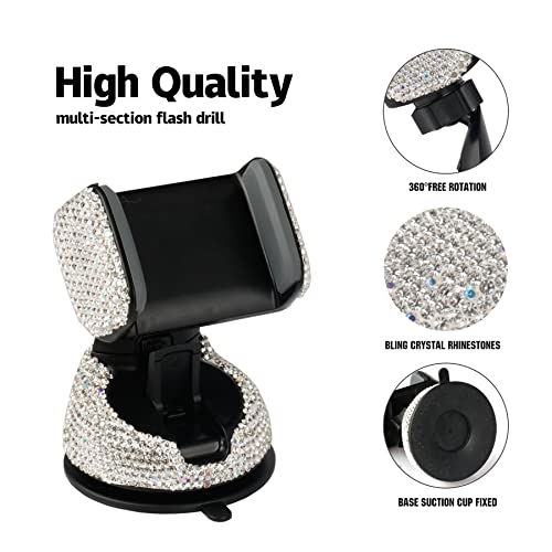 Bling Cell Phone Holder for Car - White - CarsBling - Best Car Gifts & Accessories