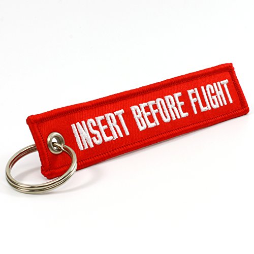 INSERT BEFORE FLIGHT Keychain - Red - CarsBling - Best Car Gifts & Accessories