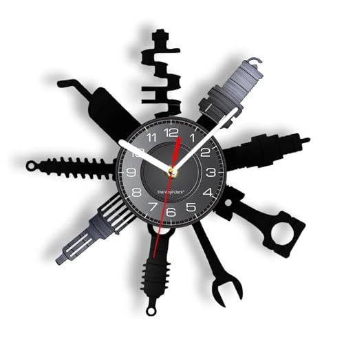 Auto Repair Shop Modern Decorative Silent Non Ticking Analog Wall Clock
