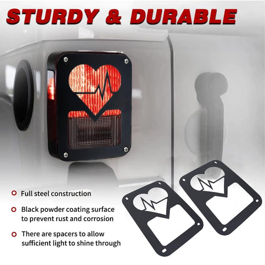 Tail Light Covers Metal Guards - Love Heart Shape - CarsBling - Best Car Gifts & Accessories