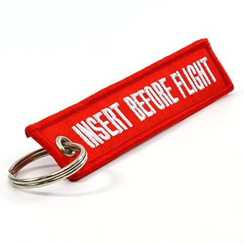 INSERT BEFORE FLIGHT Keychain - Red - CarsBling - Best Car Gifts & Accessories