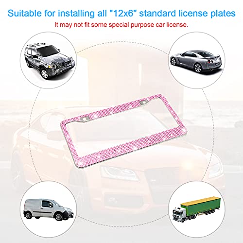 Bling Car License Plate Frame, Handcrafted Crystal Stainless Steel - CarsBling - Best Car Gifts & Accessories