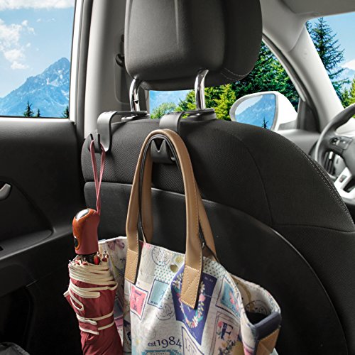 Headrest Hooks for Car - Back Seat Organizer Hanger Storage Hook (Set of 4) - CarsBling - Best Car Gifts & Accessories