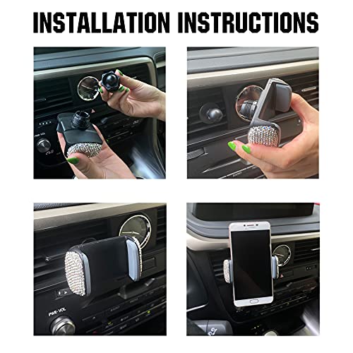Bling Cell Phone Holder for Car - White - CarsBling - Best Car Gifts & Accessories
