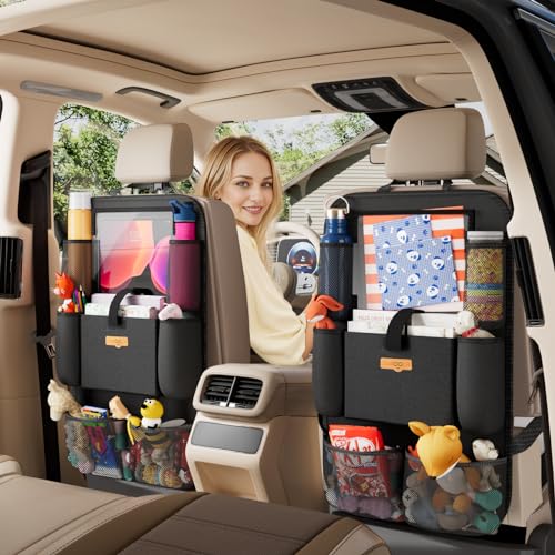 Car Organizer with 11-inch Tablet Holder - Car Seat Protector for Road Trips (1 Pack) - CarsBling - Best Car Gifts & Accessories