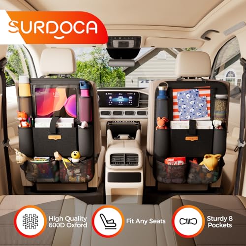 Car Organizer with 11-inch Tablet Holder - Car Seat Protector for Road Trips (1 Pack) - CarsBling - Best Car Gifts & Accessories