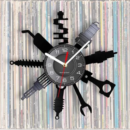 Auto Repair Shop Modern Decorative Silent Non Ticking Analog Wall Clock