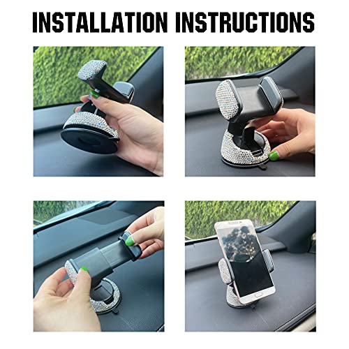 Bling Cell Phone Holder for Car - White - CarsBling - Best Car Gifts & Accessories
