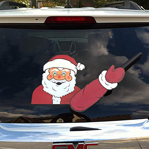 The ORIGINAL Santa Claus Waving Winter WiperTag for Christmas Holiday with Decal - CarsBling - Best Car Gifts & Accessories