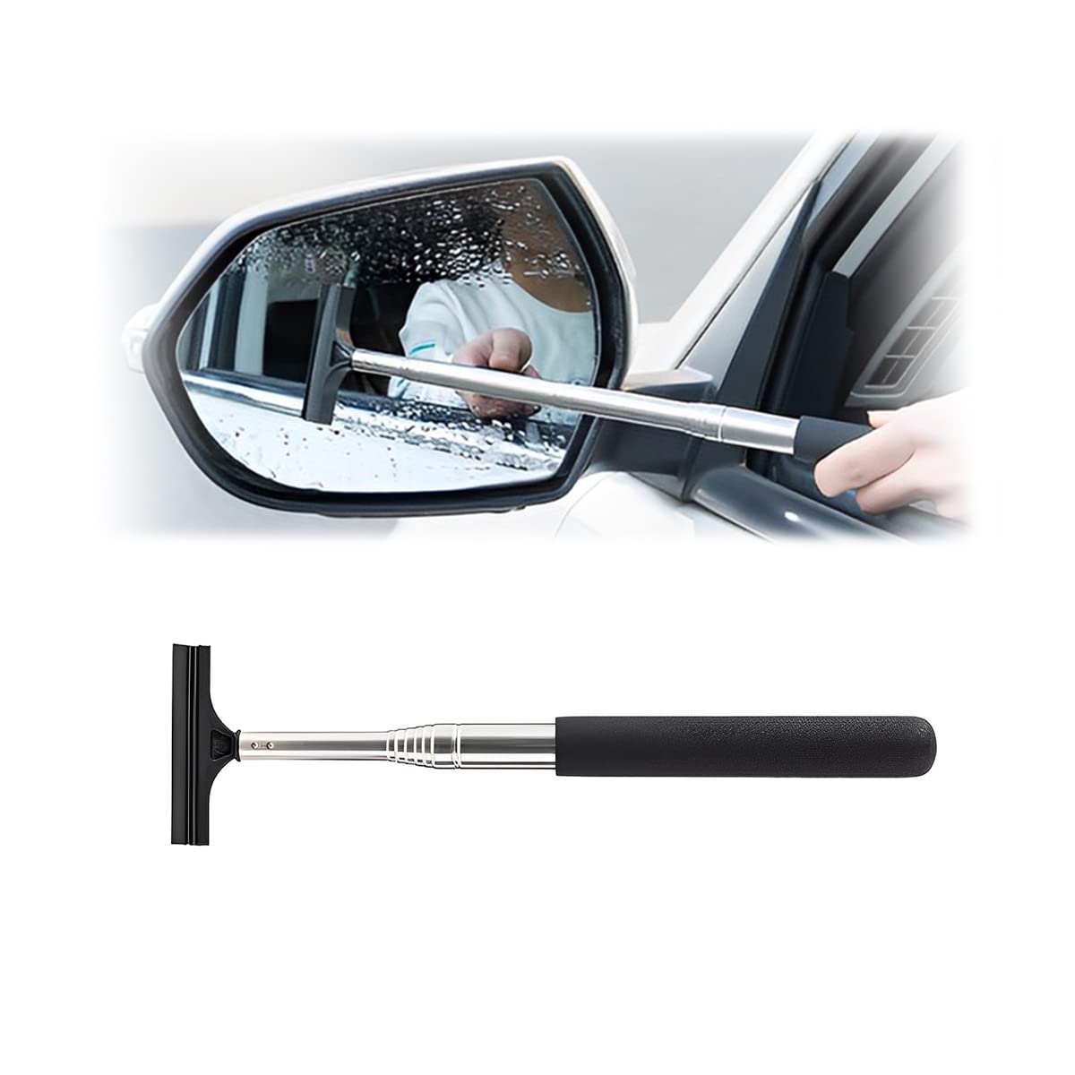 Car Rearview Mirror Wiper, Retractable Auto Glass Squeegee - CarsBling - Best Car Gifts & Accessories