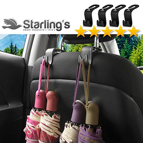 Headrest Hooks for Car - Back Seat Organizer Hanger Storage Hook (Set of 4) - CarsBling - Best Car Gifts & Accessories