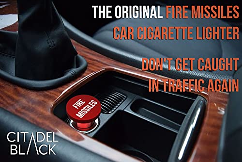 Fire Missiles Button Car Cigarette Lighter by Citadel Black - CarsBling - Best Car Gifts & Accessories
