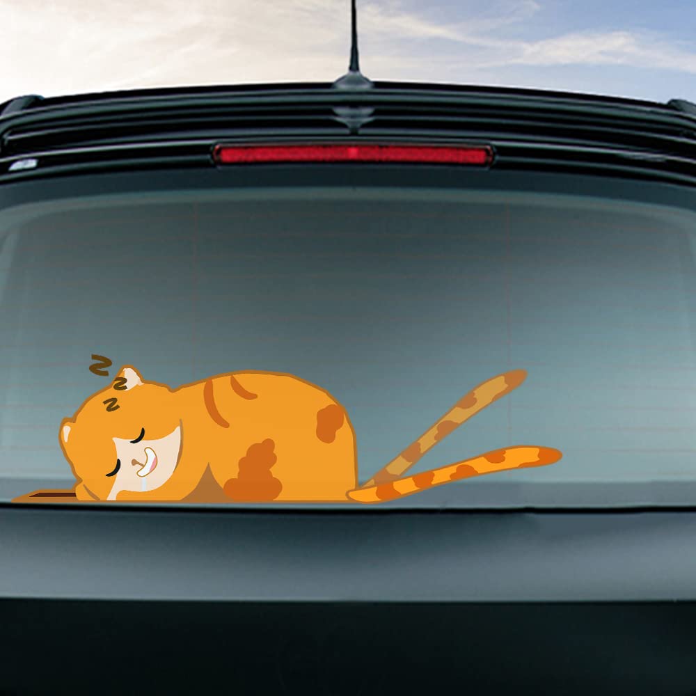 Sleeping Cat Wiper Blade Styling: Adorable Windshield Decor for Your SUV - CarsBling - Best Car Gifts & Accessories