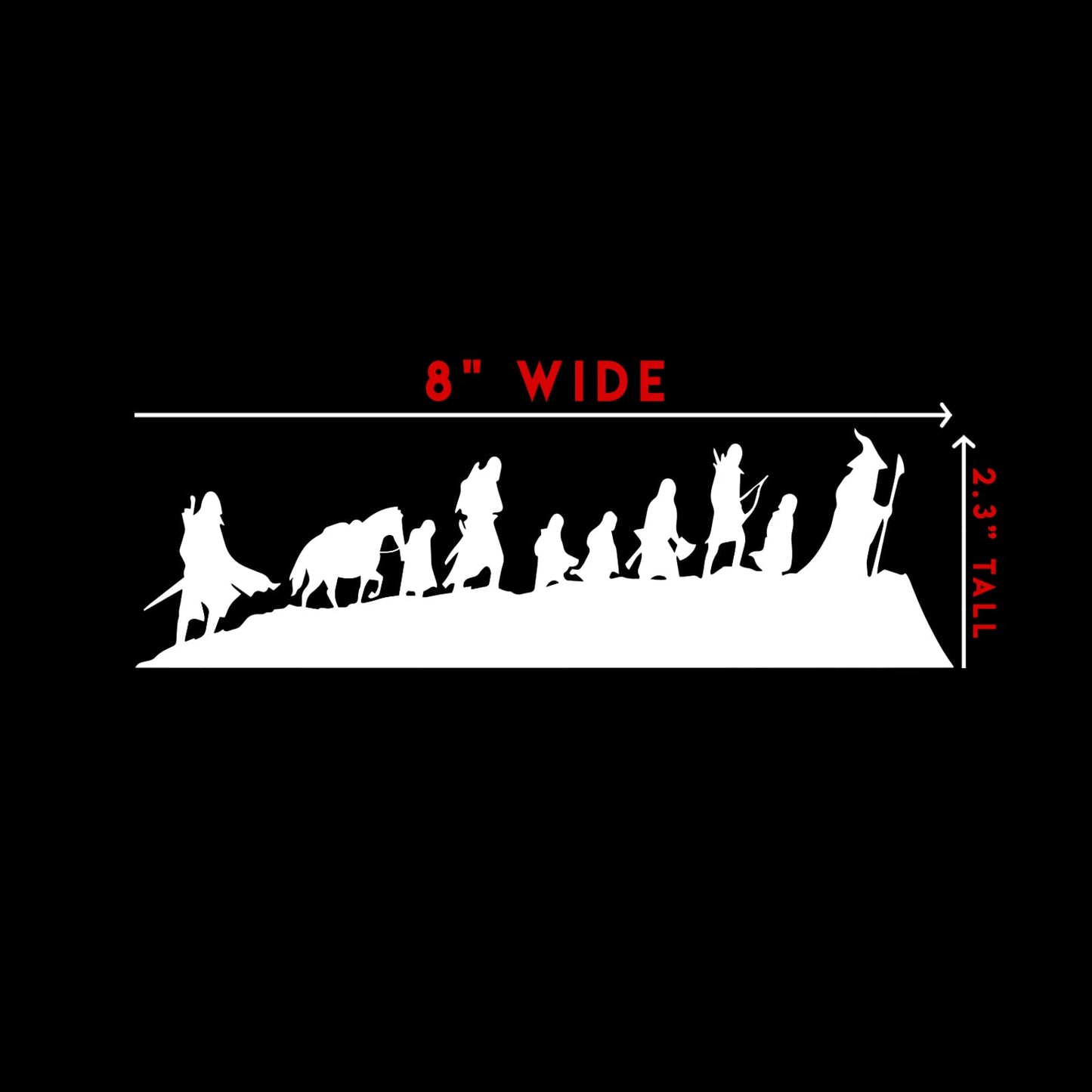 LOTR Caravan Fellowship Sticker Decal Notebook Car Laptop - CarsBling - Best Car Gifts & Accessories