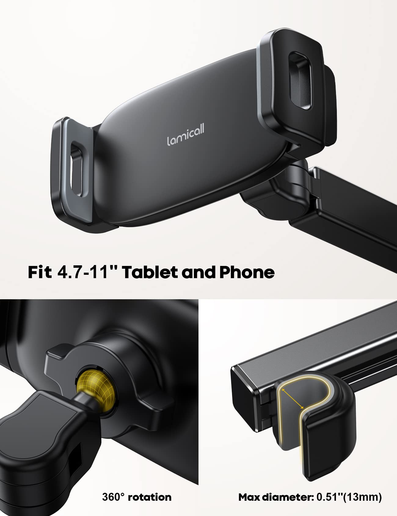 Car Headrest Tablet Holder - Adjustable Tablet Car Mount - CarsBling - Best Car Gifts & Accessories