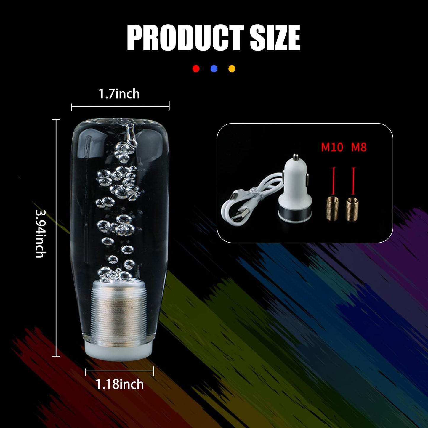 LED Luminous Crystal Gear Shifter with Colorful Lights - CarsBling - Best Car Gifts & Accessories