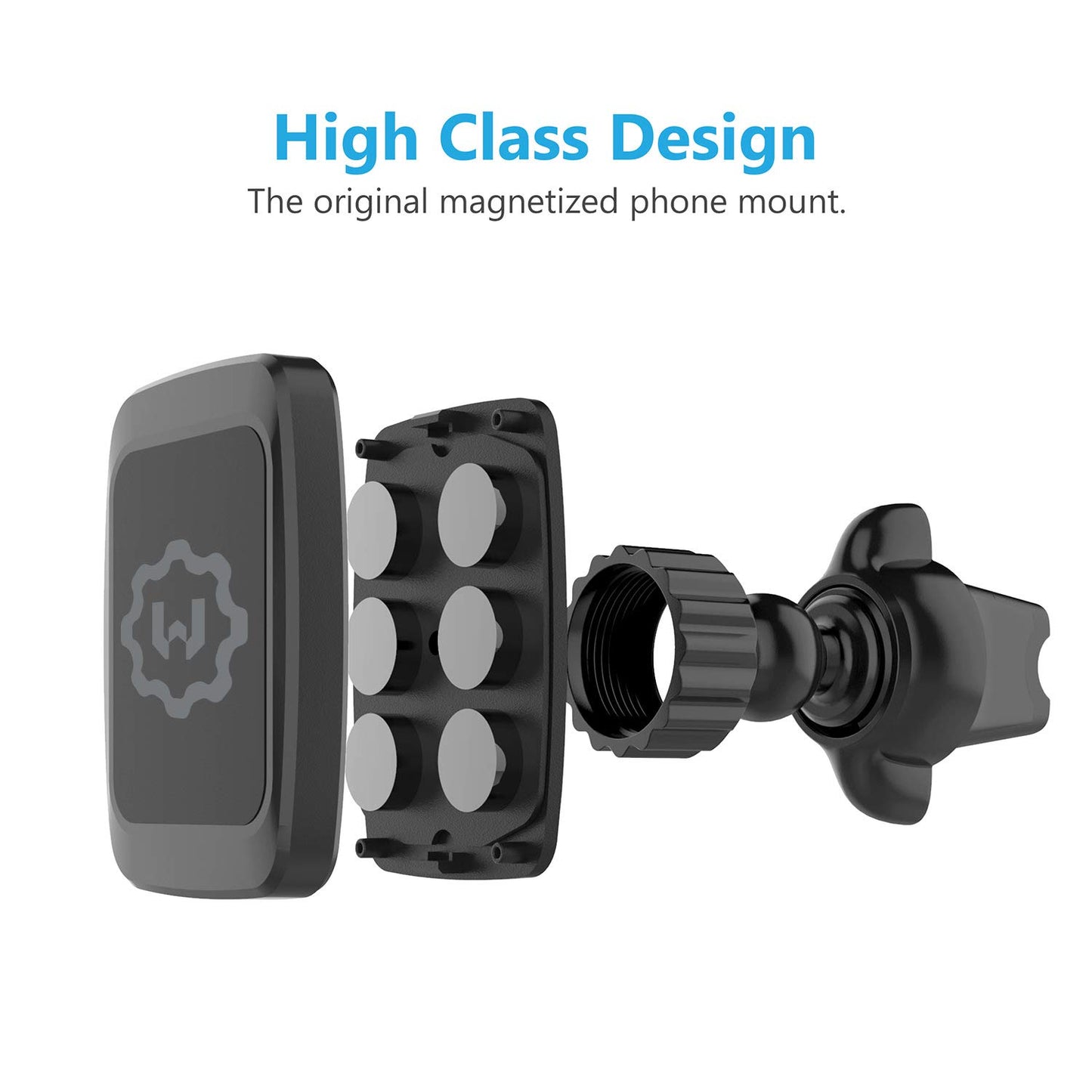 WixGear Magnetic Phone Car Mount: Secure Holder for Easy Phone Access While Driving - CarsBling - Best Car Gifts & Accessories