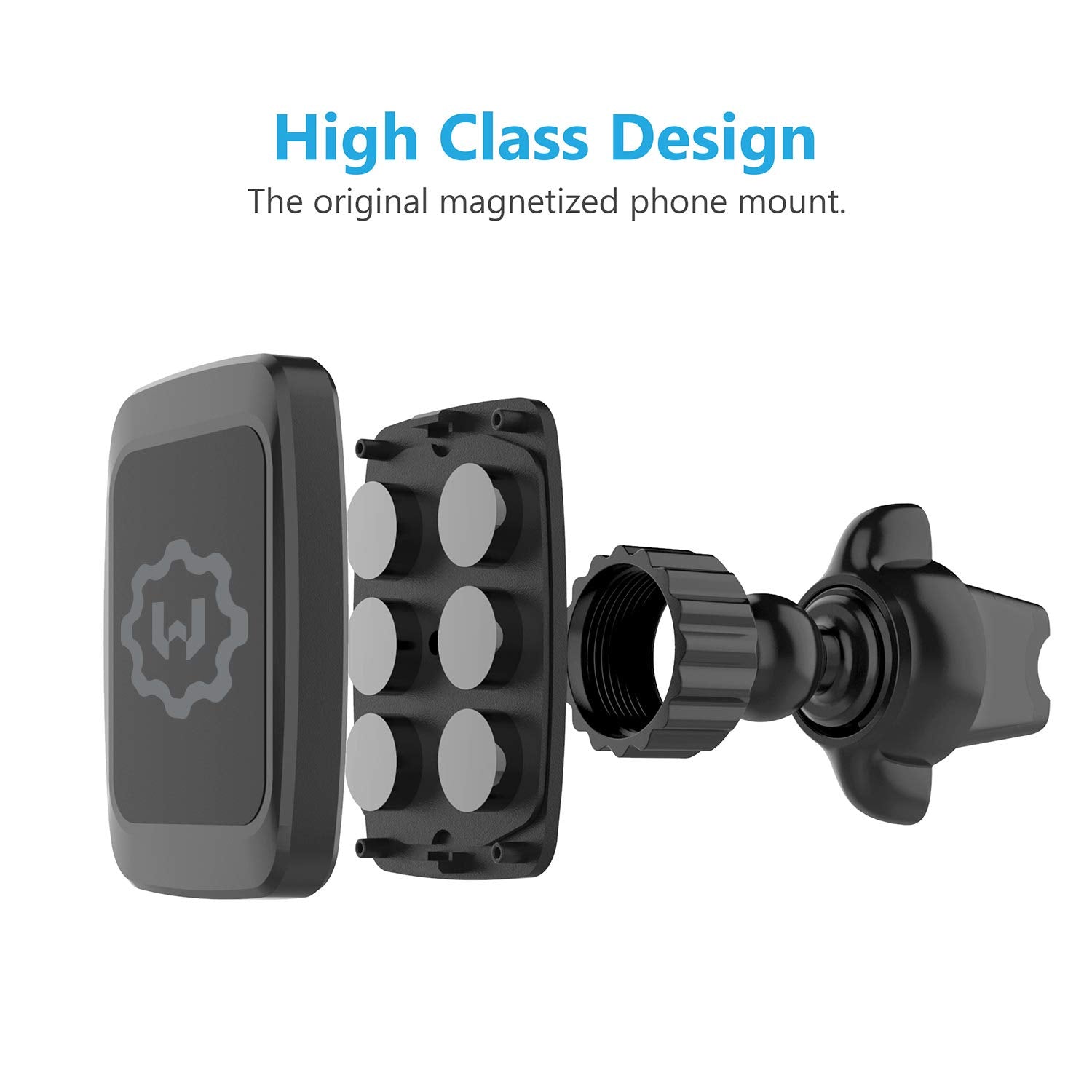 WixGear Magnetic Phone Car Mount: Secure Holder for Easy Phone Access While Driving - CarsBling - Best Car Gifts & Accessories