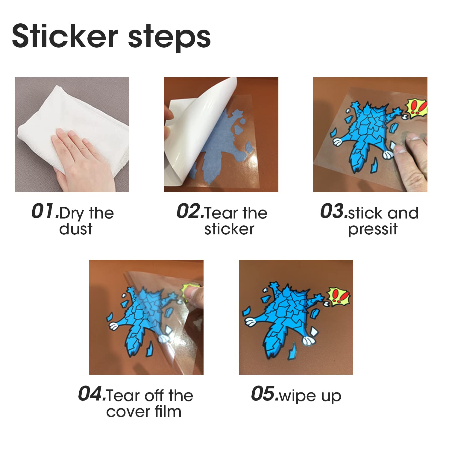 Scratch and Dent Fix Car Stickers - Funny Cartoon Coyote Splash Into Pieces - CarsBling - Best Car Gifts & Accessories