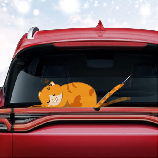 Sleeping Cat Wiper Blade Styling: Adorable Windshield Decor for Your SUV - CarsBling - Best Car Gifts & Accessories