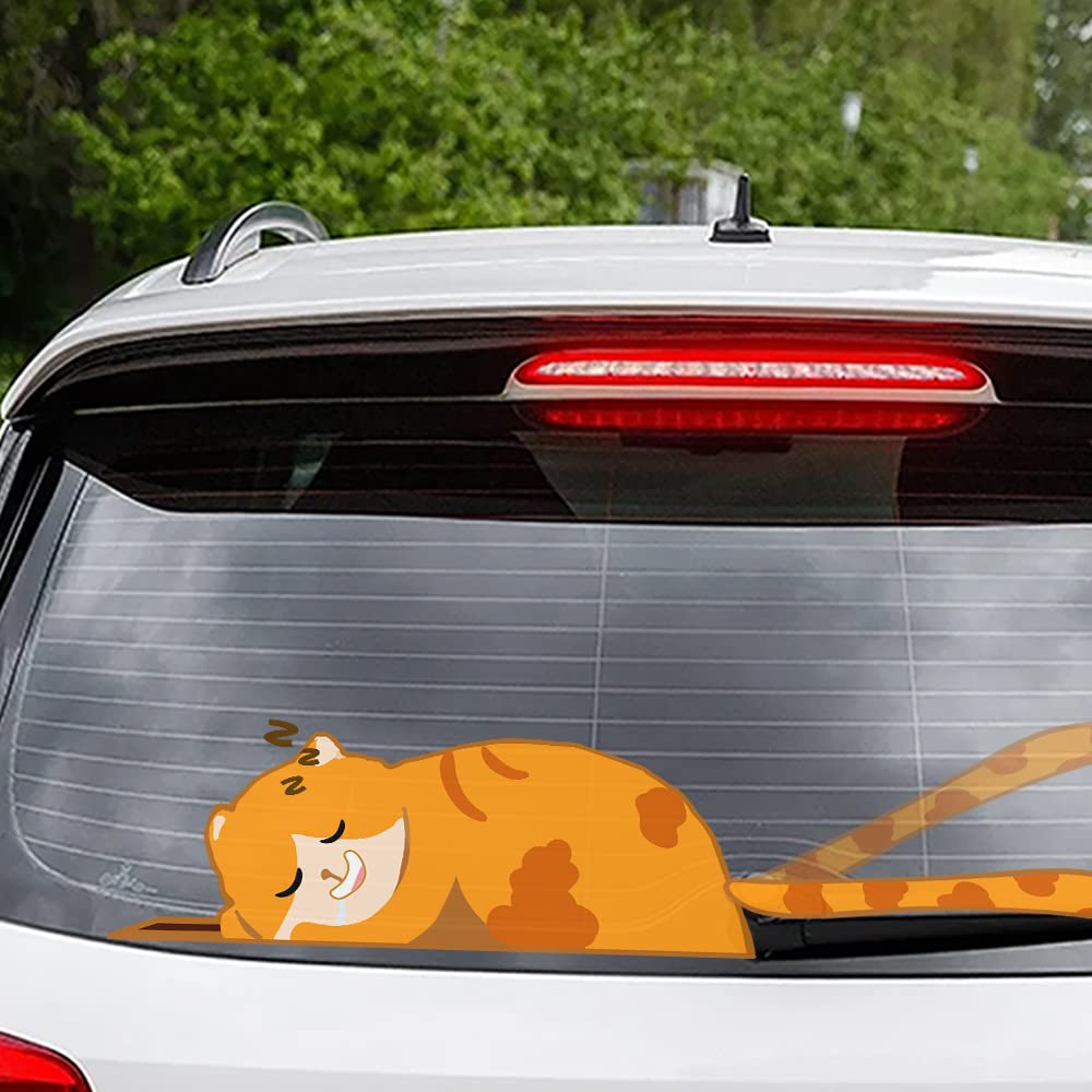 Sleeping Cat Wiper Blade Styling: Adorable Windshield Decor for Your SUV - CarsBling - Best Car Gifts & Accessories