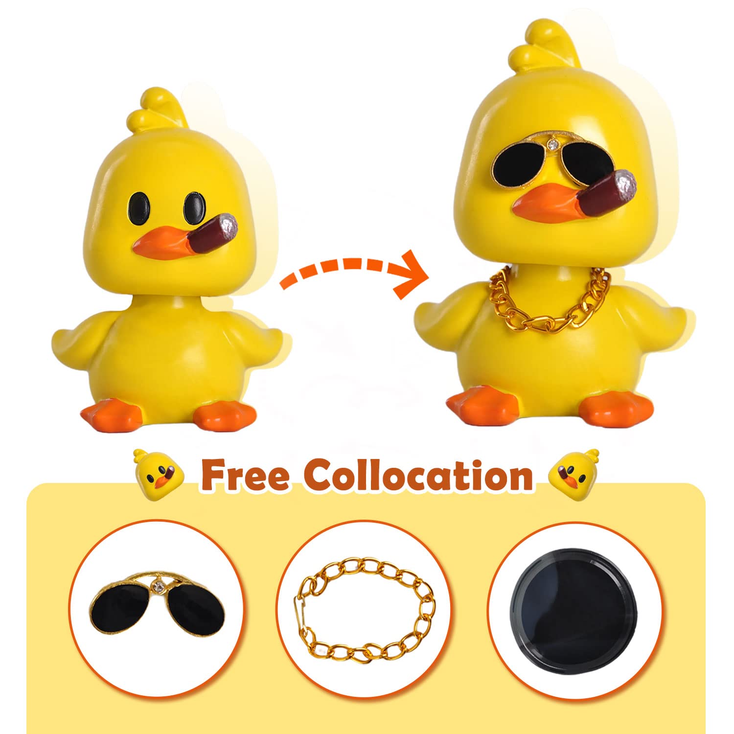 Cute Yellow Duck Car Ornaments Funny Duck Car Toy - CarsBling - Best Car Gifts & Accessories