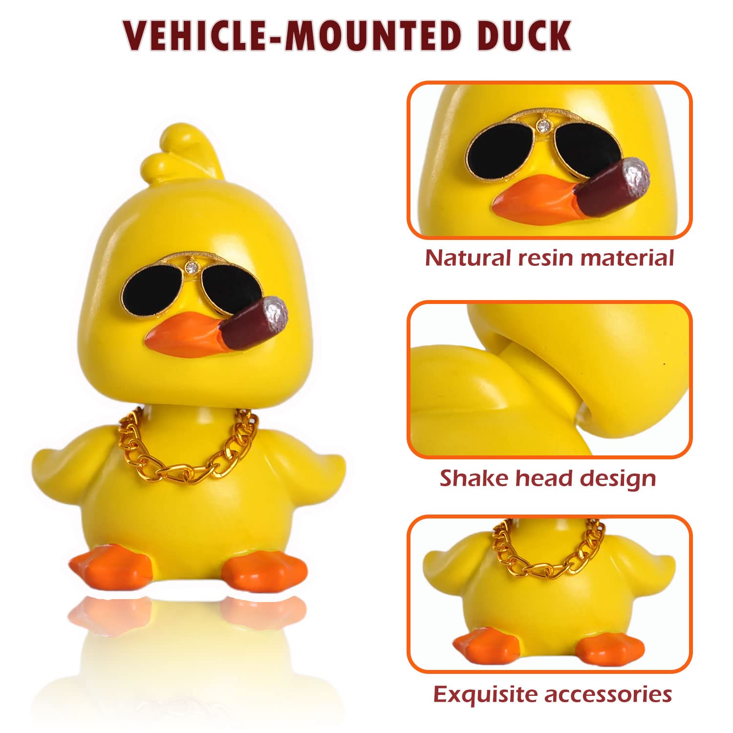 Cute Yellow Duck Car Ornaments Funny Duck Car Toy - CarsBling - Best Car Gifts & Accessories