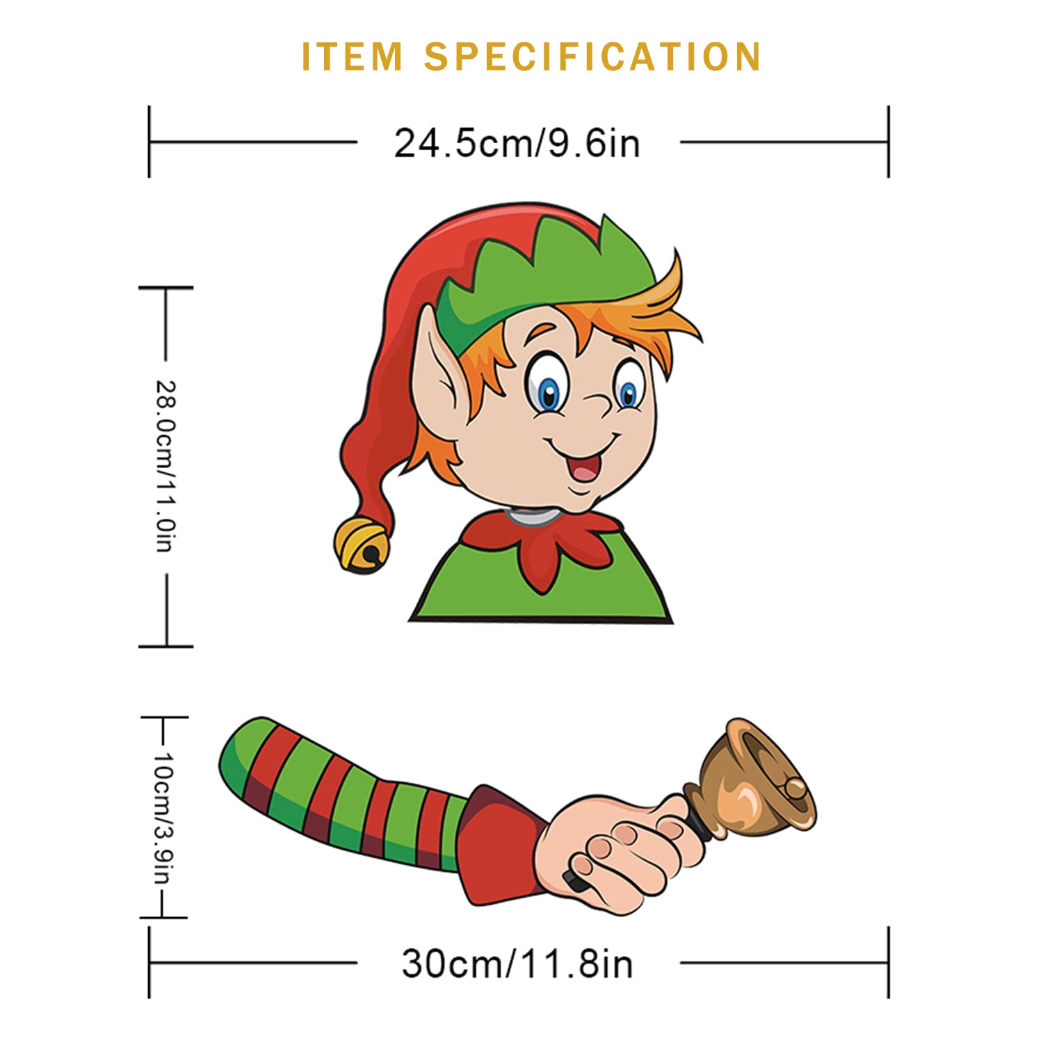 Christmas Elf Rear Wiper Sticker, Reusable Rear Windshield Wiper Decal - CarsBling - Best Car Gifts & Accessories