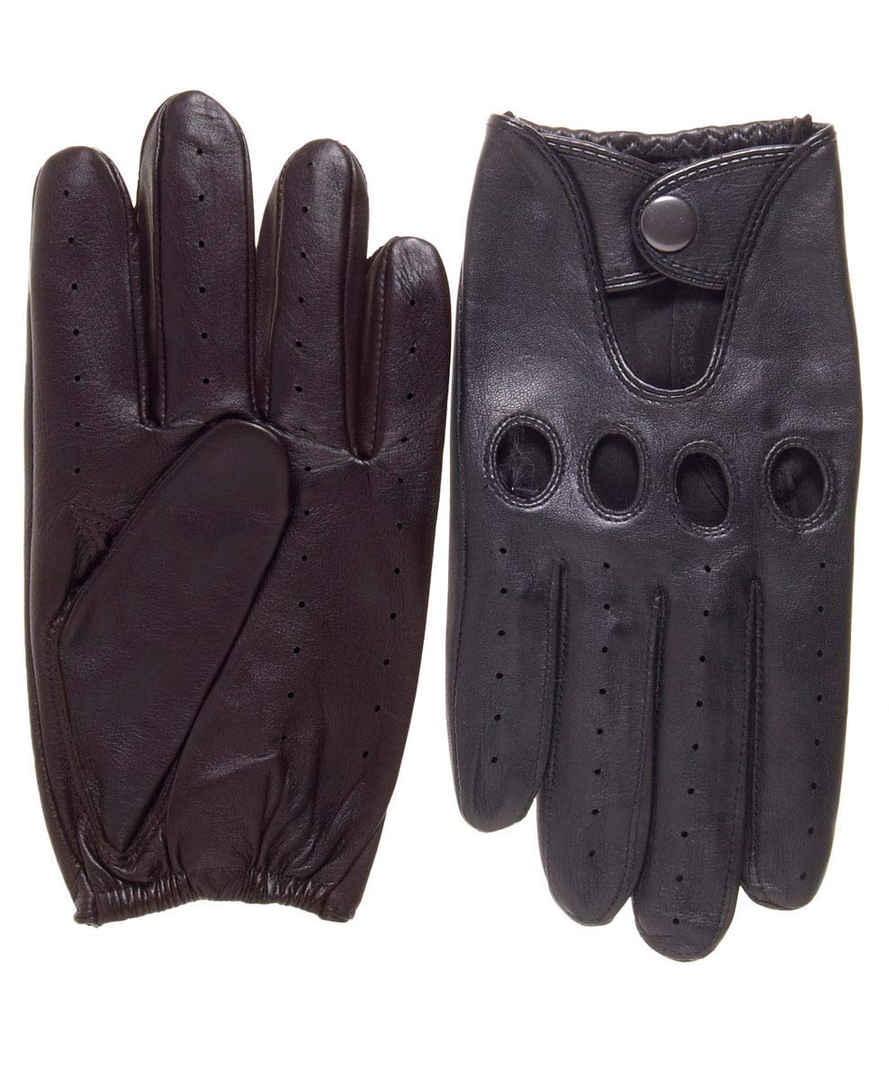 Men's Leather Driving Gloves - Black (Size M) - CarsBling - Best Car Gifts & Accessories