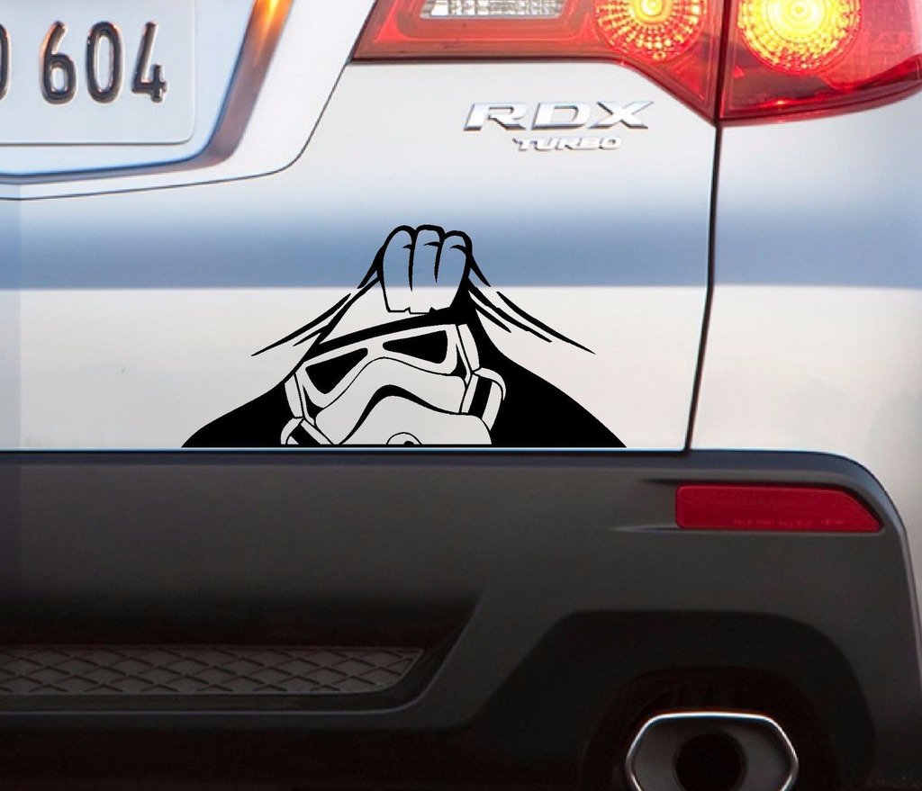 Peeking Stormtrooper Car Sticker - CarsBling - Best Car Gifts & Accessories
