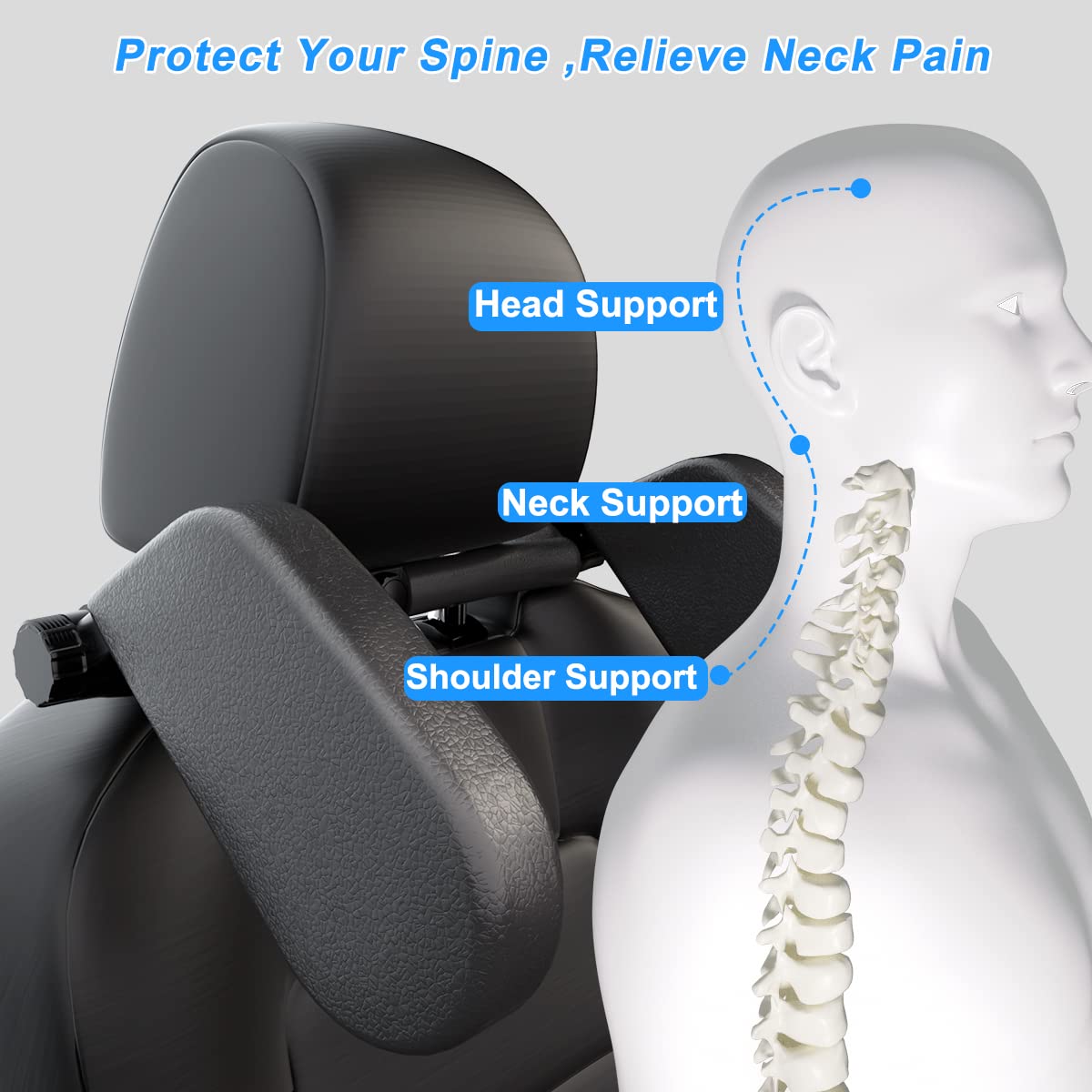 360° Adjustable Car Headrest Support