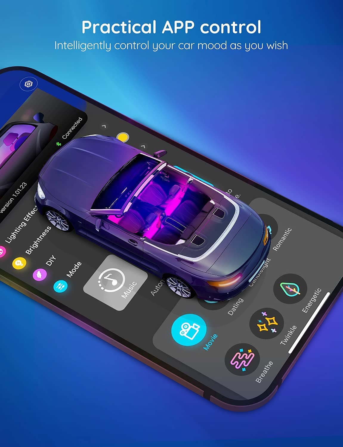 Car LED Lights with App Control, RGB Interior Lights - CarsBling - Best Car Gifts & Accessories