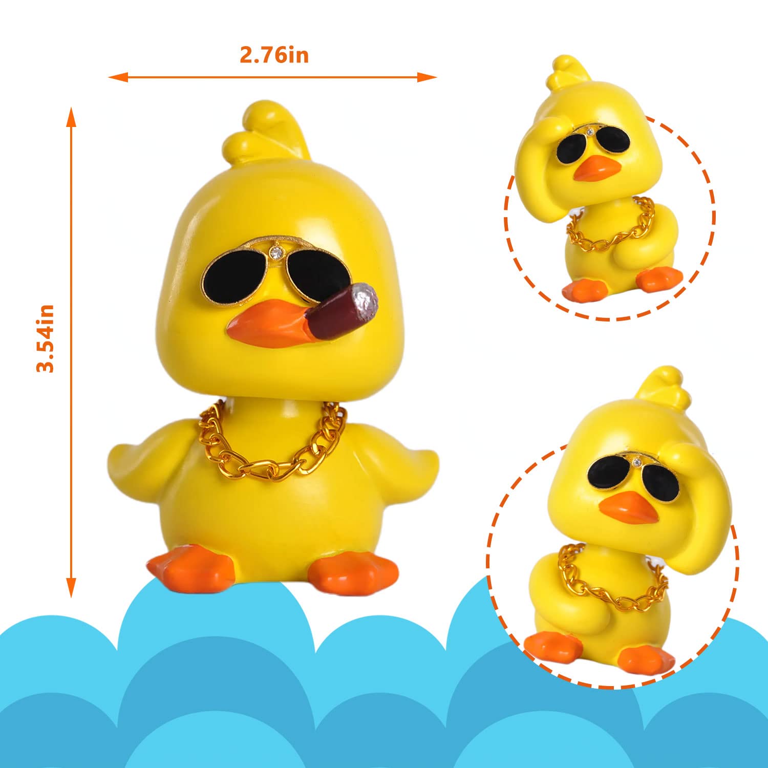 Cute Yellow Duck Car Ornaments Funny Duck Car Toy - CarsBling - Best Car Gifts & Accessories