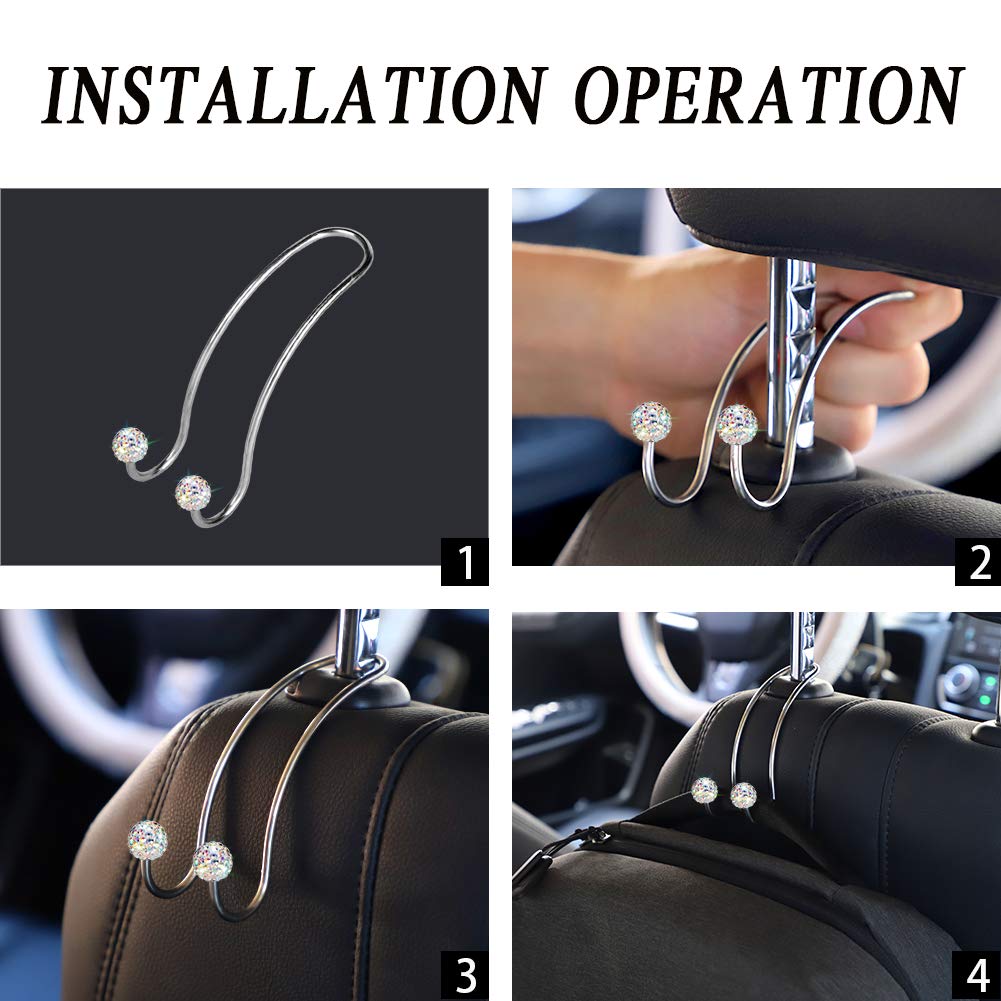 Bling Car Hangers Organizer Seat Headrest Hooks (2 Pack) - CarsBling - Best Car Gifts & Accessories