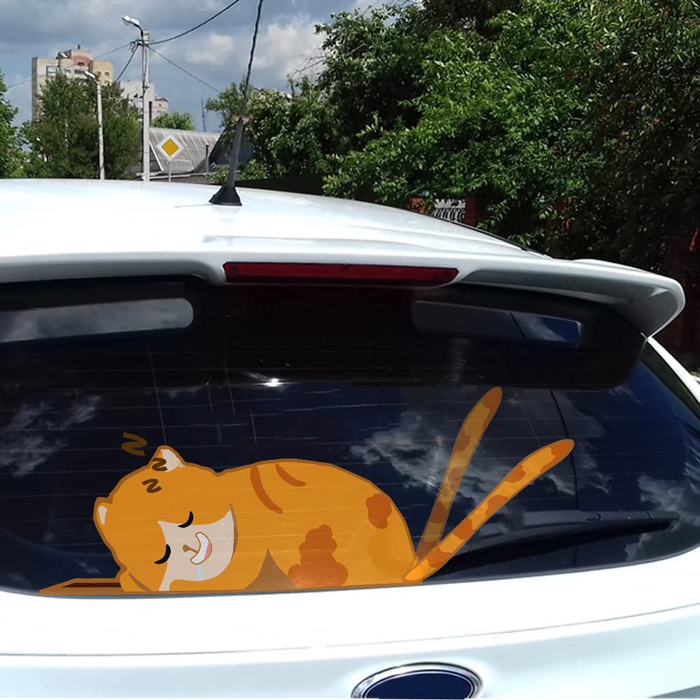 Sleeping Cat Wiper Blade Styling: Adorable Windshield Decor for Your SUV - CarsBling - Best Car Gifts & Accessories