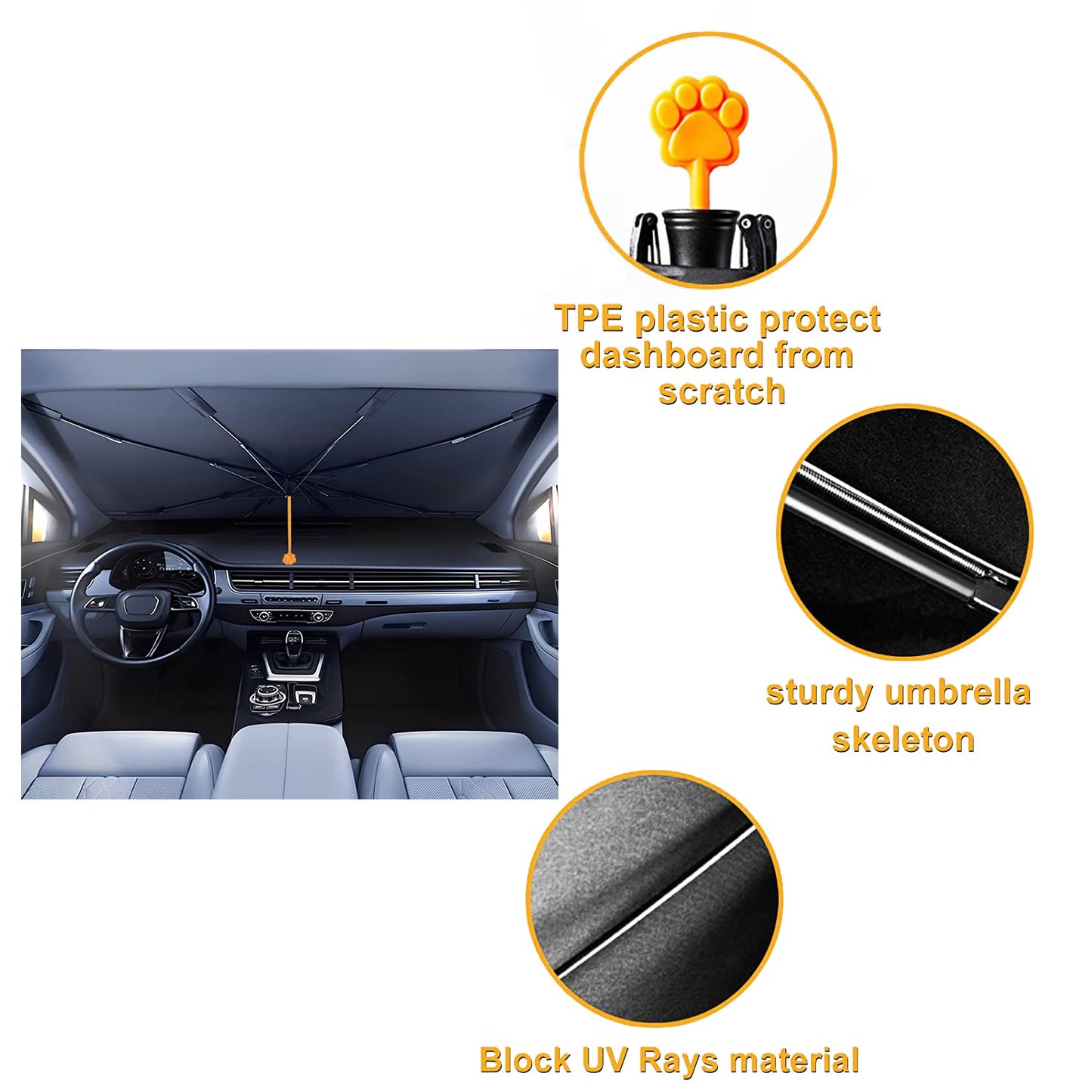 Windshield Sun Shade Umbrella Bear Sunshade - CarsBling - Best Car Gifts & Accessories