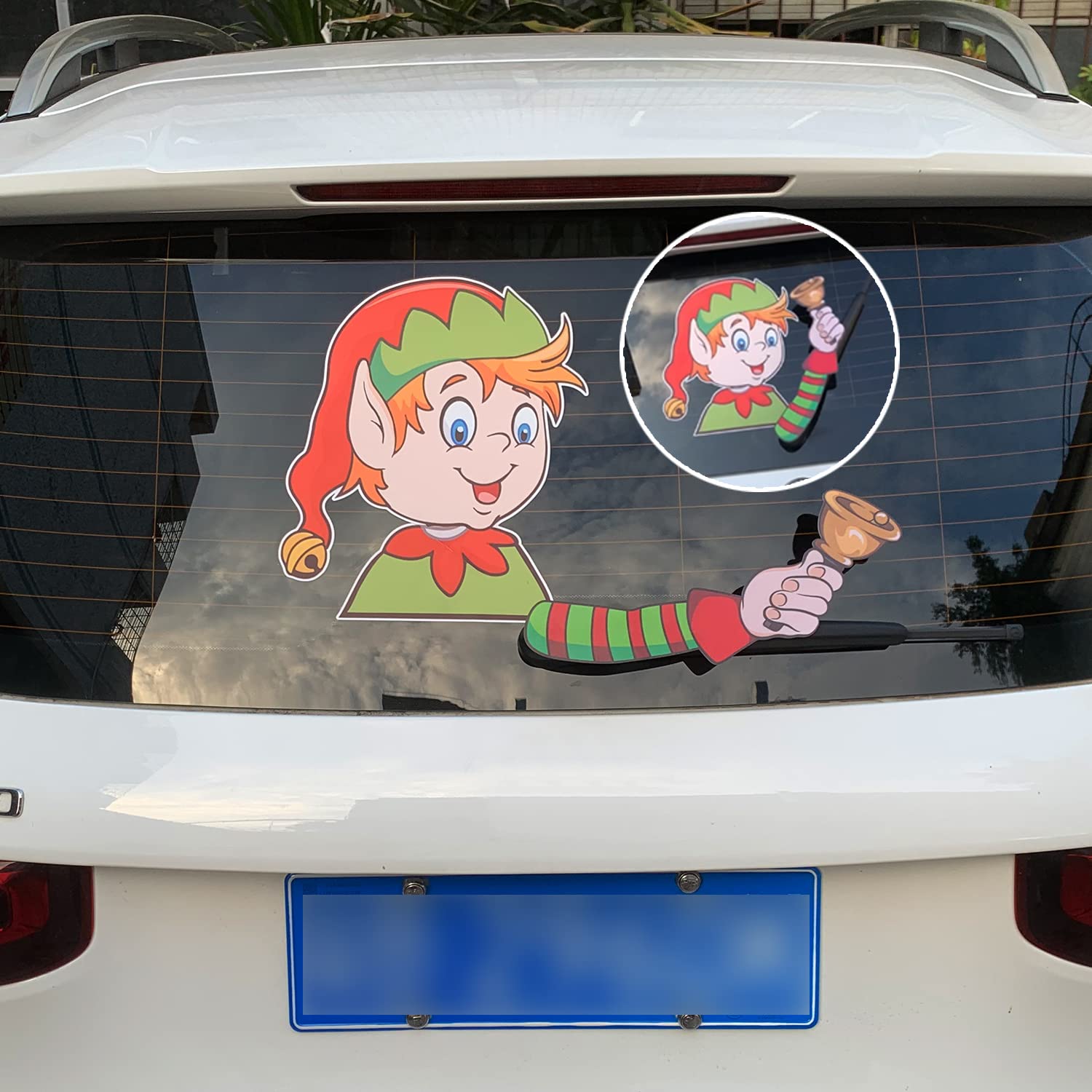 Christmas Elf Rear Wiper Sticker, Reusable Rear Windshield Wiper Decal - CarsBling - Best Car Gifts & Accessories