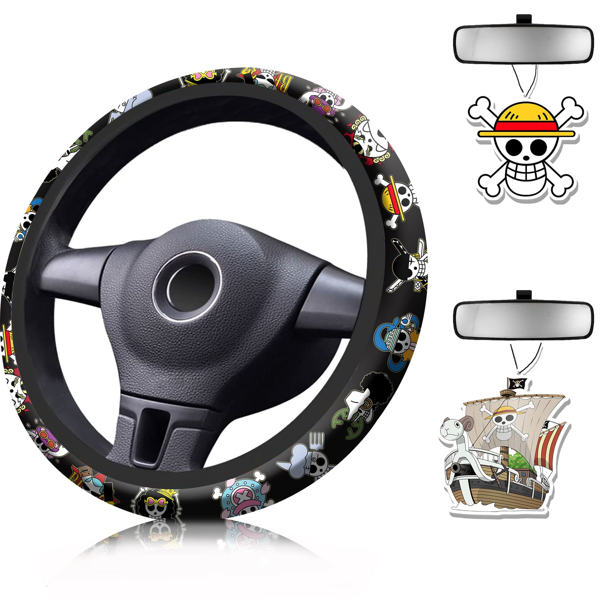 Anime Steering Wheel Cover with Car Air Freshener - CarsBling - Best Car Gifts & Accessories