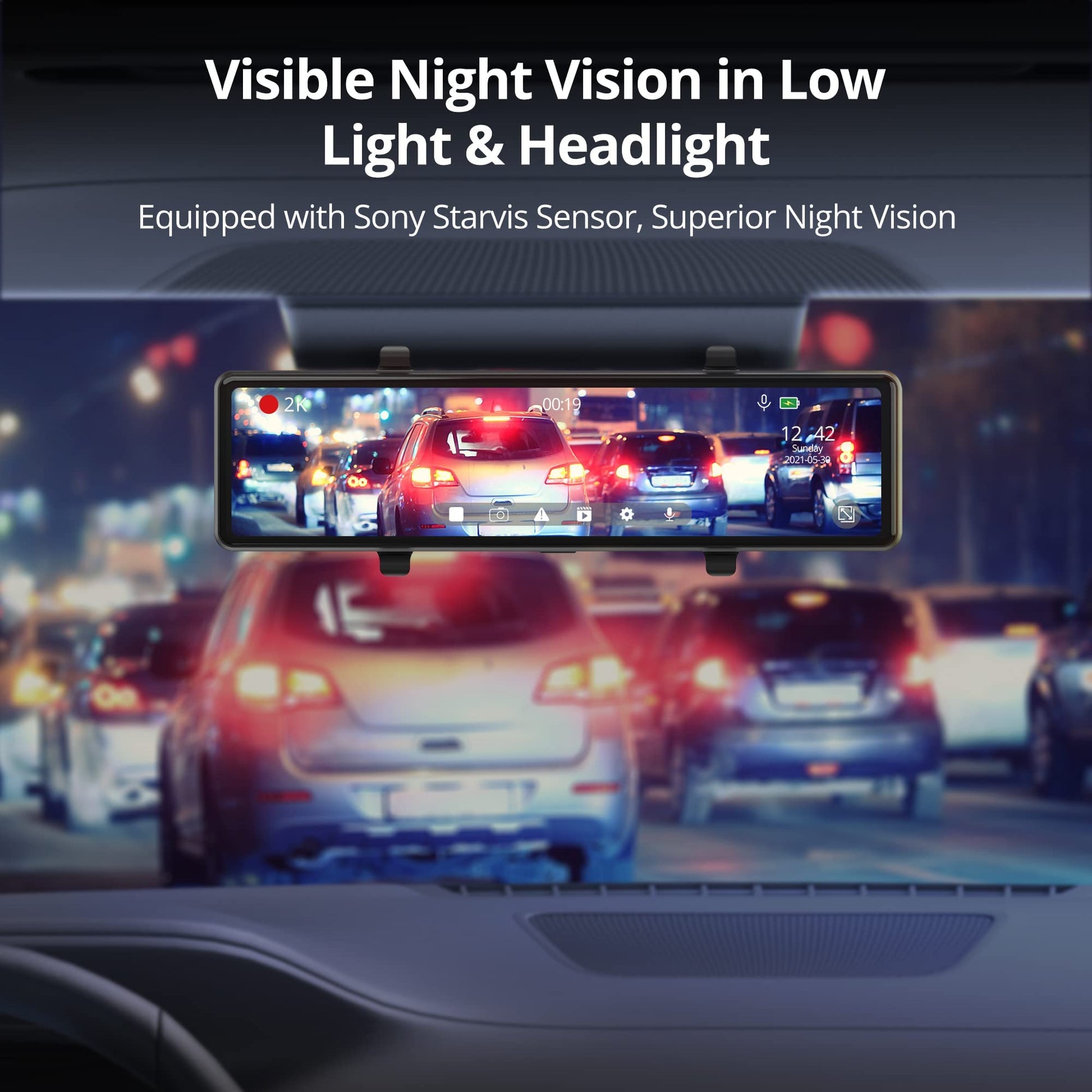 Mirror Dash Cam with Voice Control - CarsBling - Best Car Gifts & Accessories