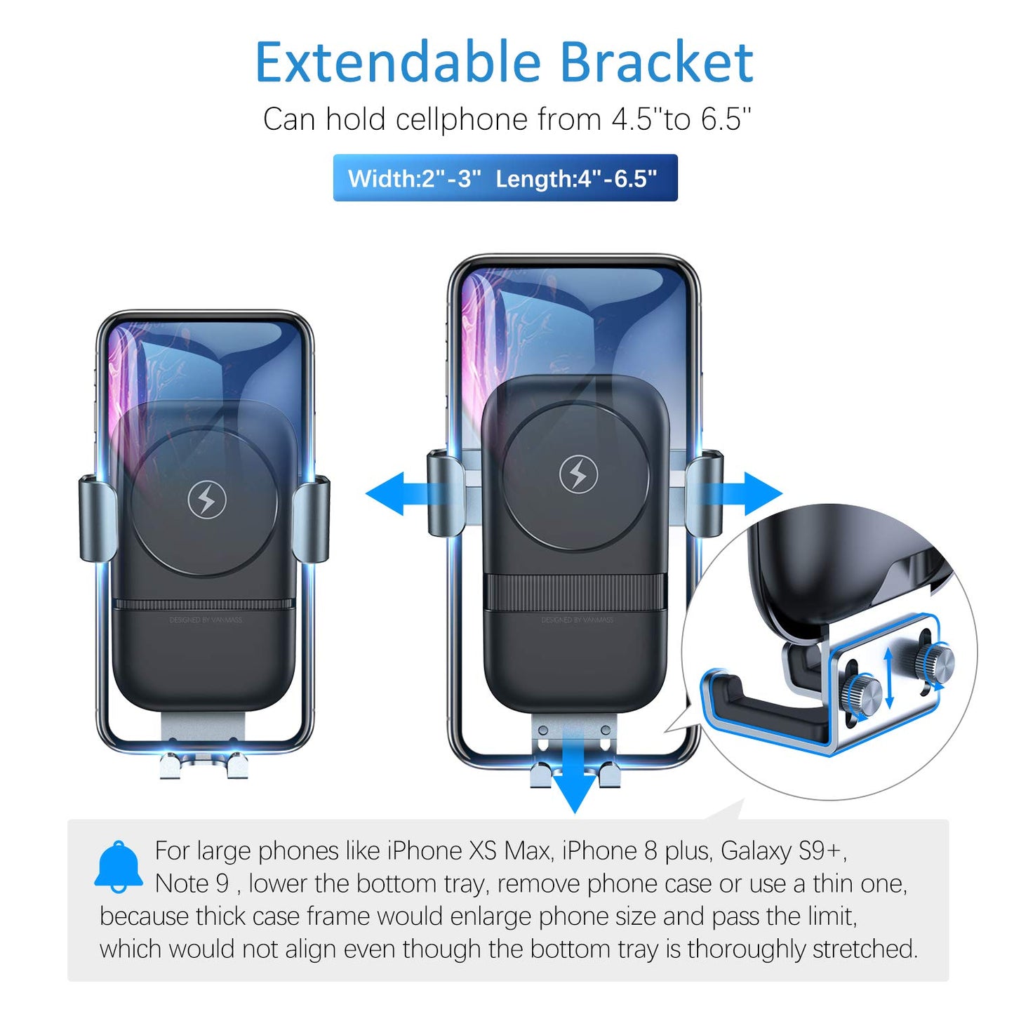 VANMASS Car Mount Wireless Charger: Keep Your Phone Powered Up on the Go - CarsBling - Best Car Gifts & Accessories