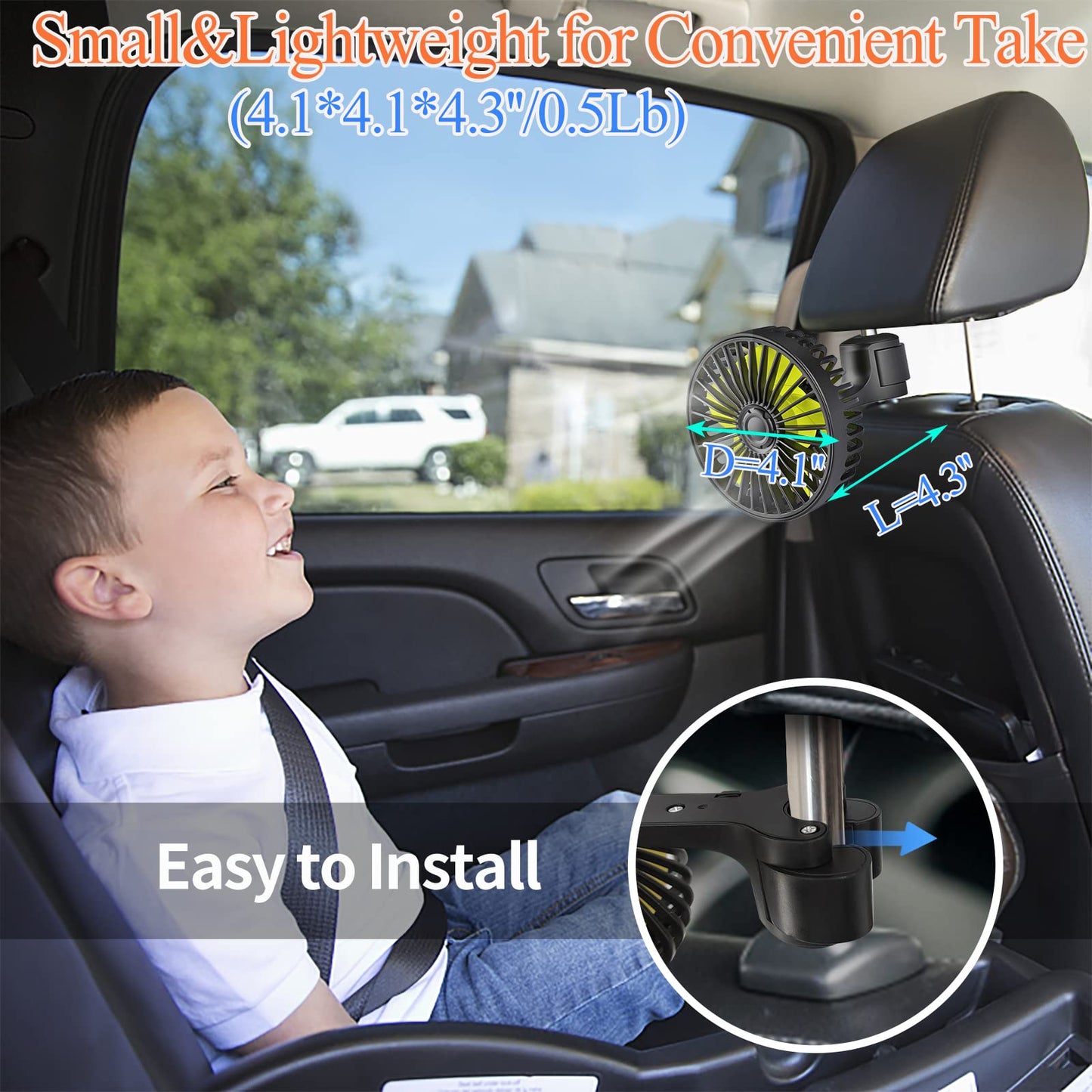 USB Car Seat Fans for Backseat Baby, Electric Cooling Fan - CarsBling - Best Car Gifts & Accessories